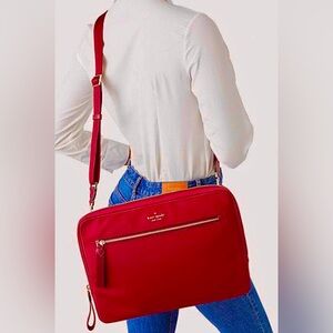 Red/Coral Chelsea Nylon Kate Spade Laptop Bag
